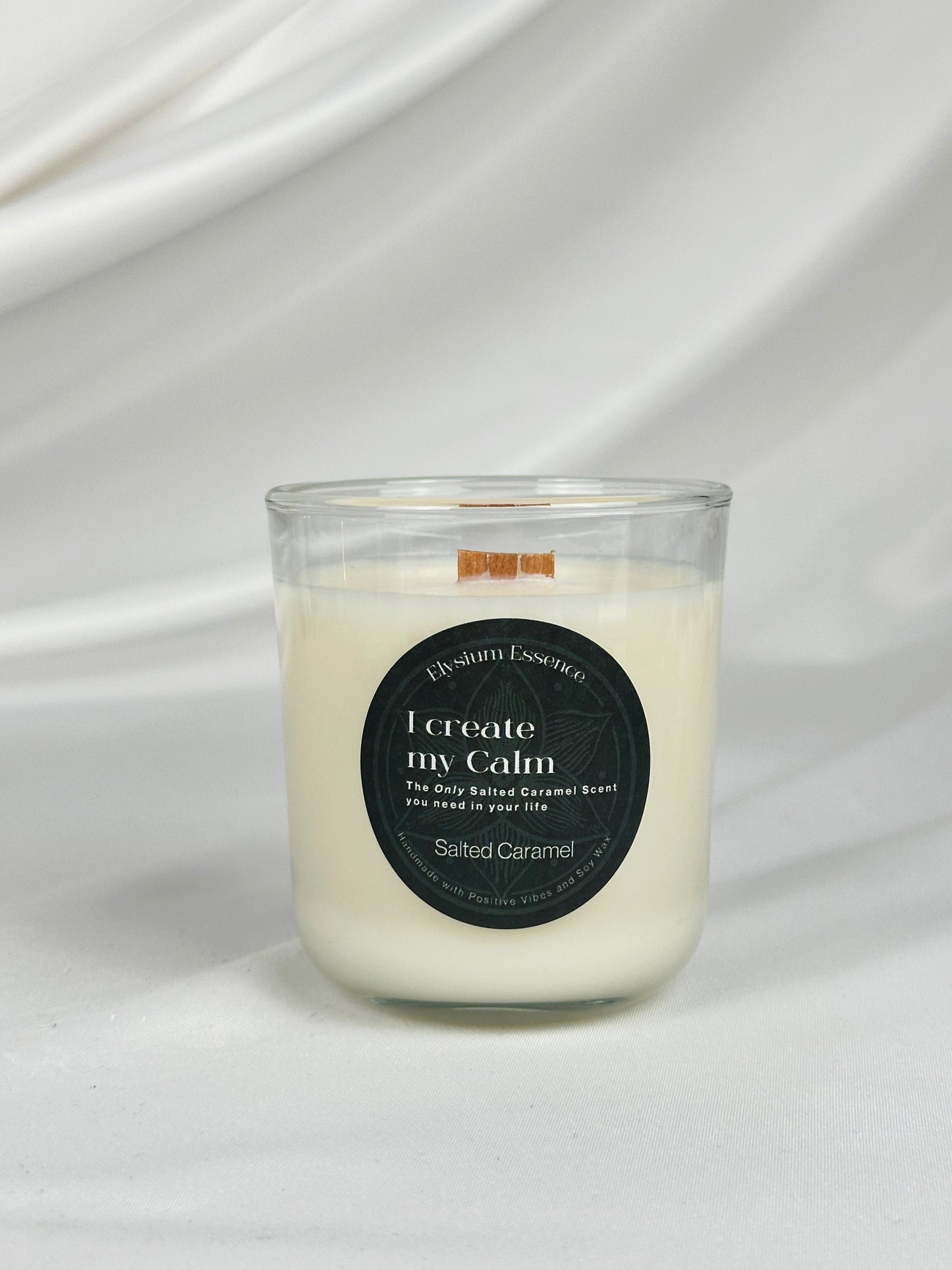 'I Create my Calm' Soy Candle - Salted Caramel Scent 200g Container Candle