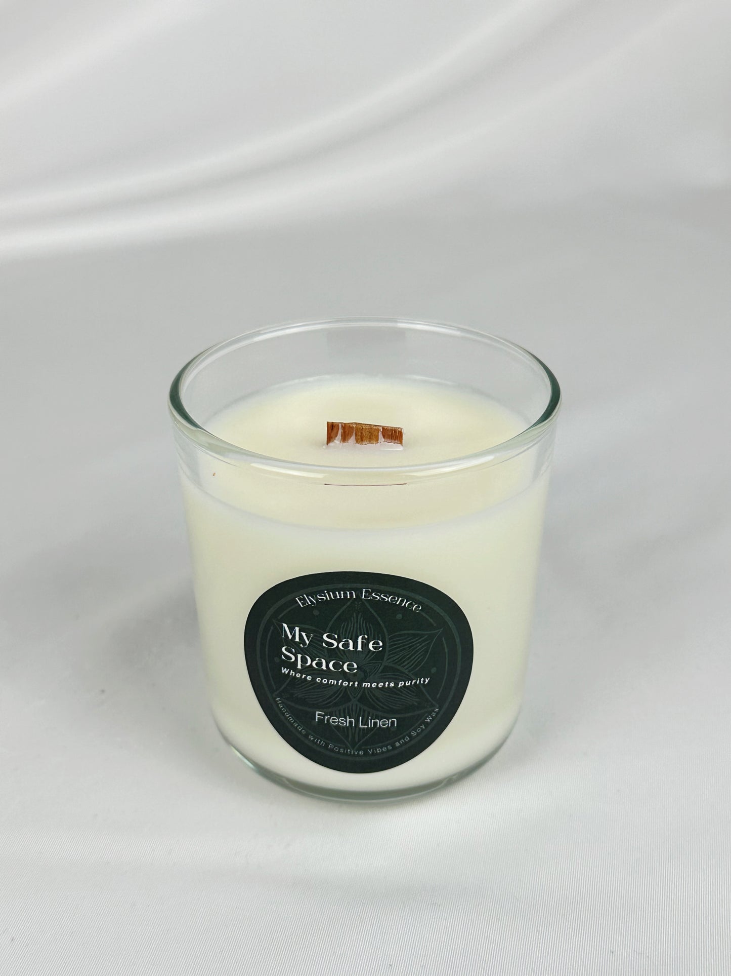 'My Safe Space' Soy Candle - Fresh Linen Scent 200g Container Candle