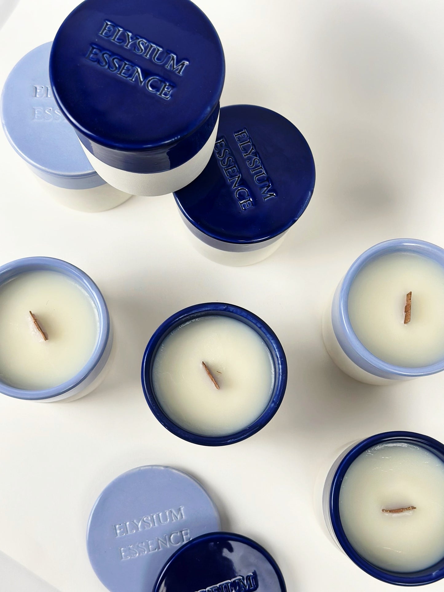"Island Vibes" Ceramic Candle 250g - Blue & White Decorative Scented Candle