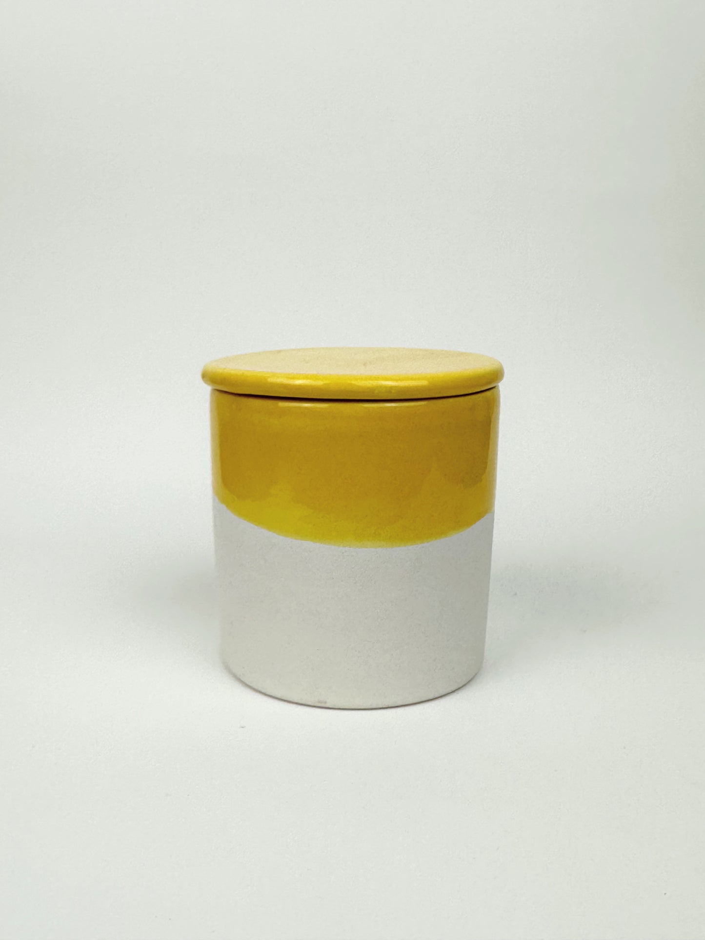 Handmade Yellow Ceramic Citronella Candle