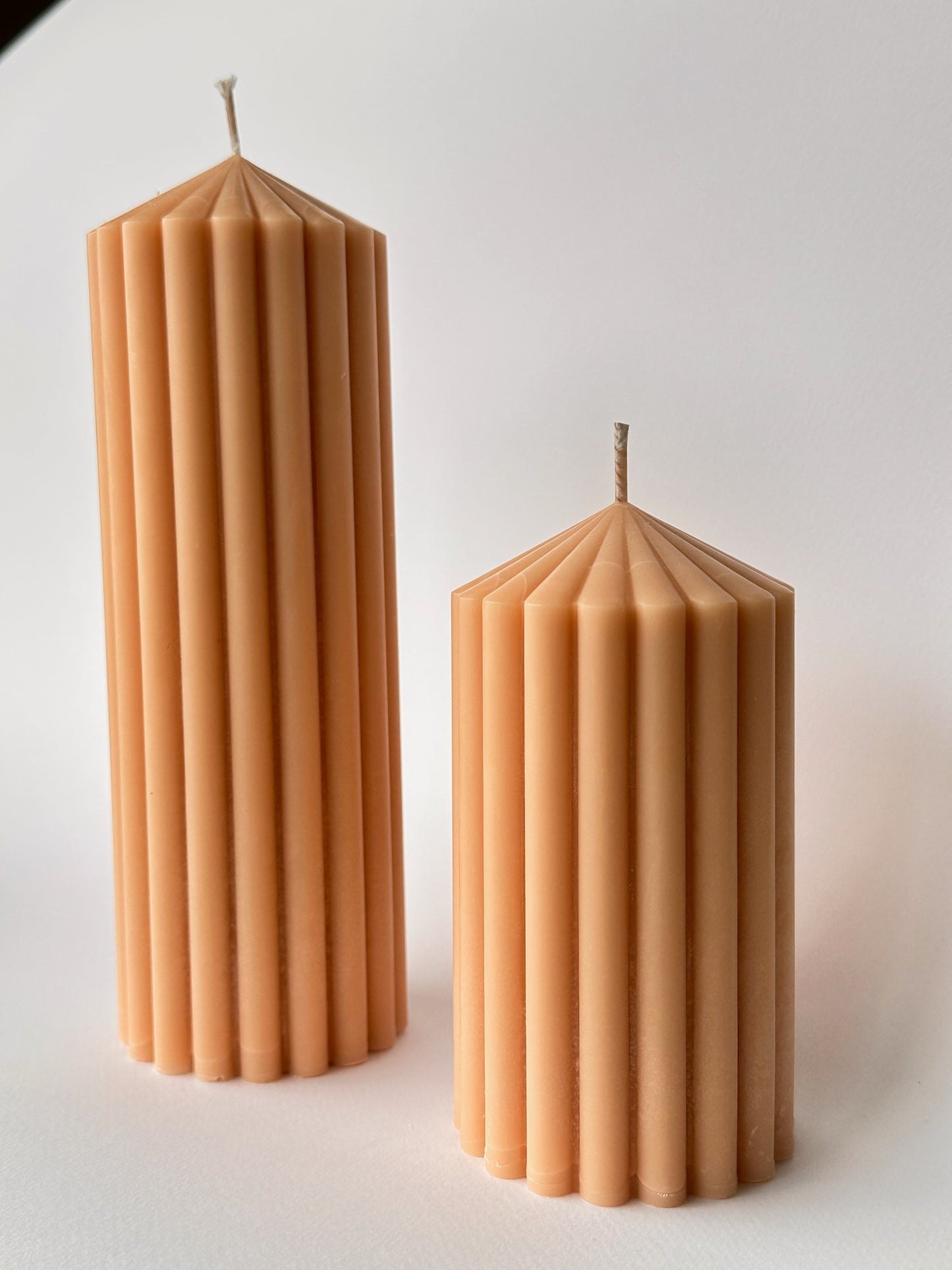 Ribbed Set Scented Pillar Candles | The Minimalist Collection