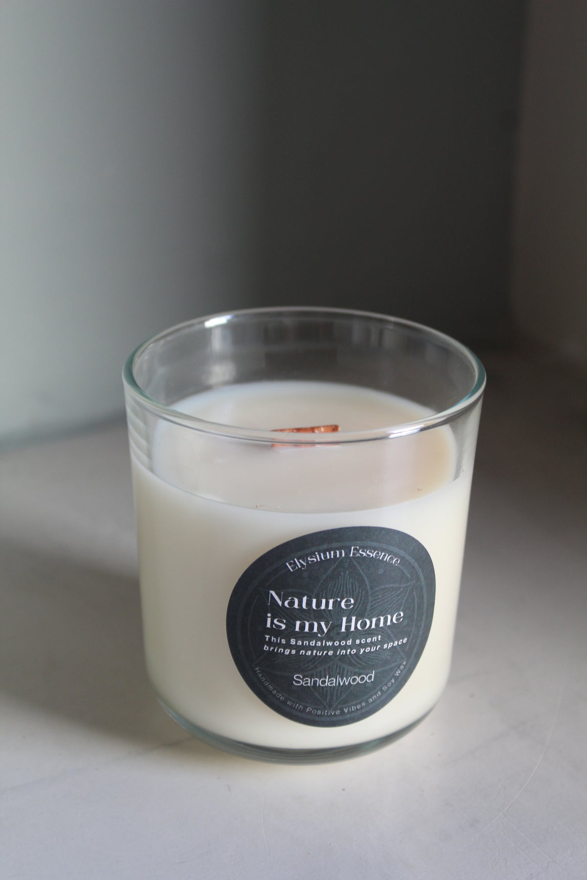 'Nature is my Home' Soy Candle - Sandalwood Scent 200g