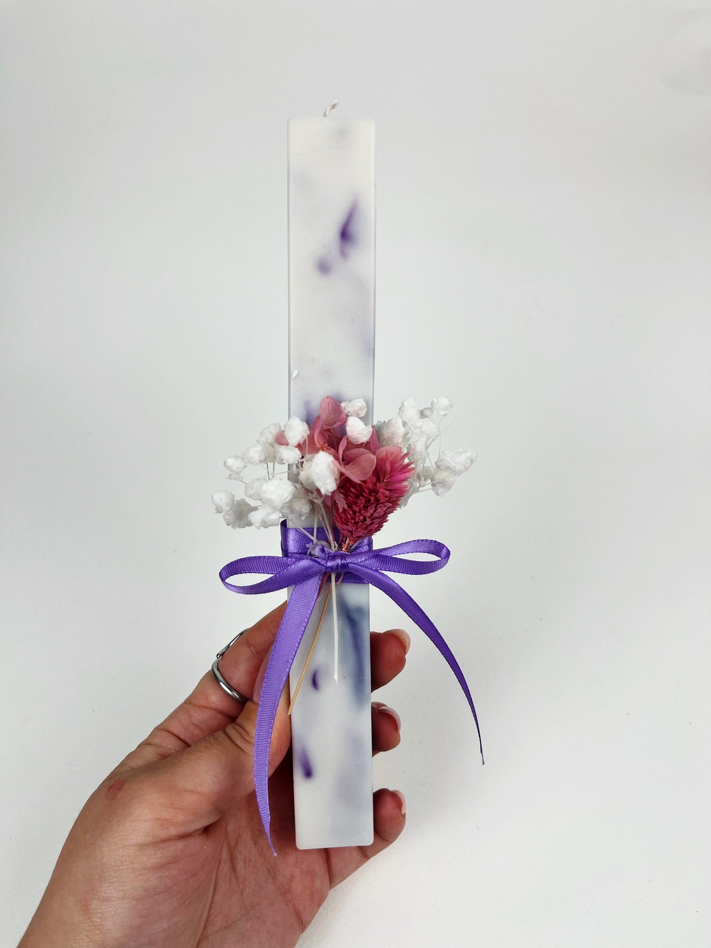 Purple Marble Easter Candle