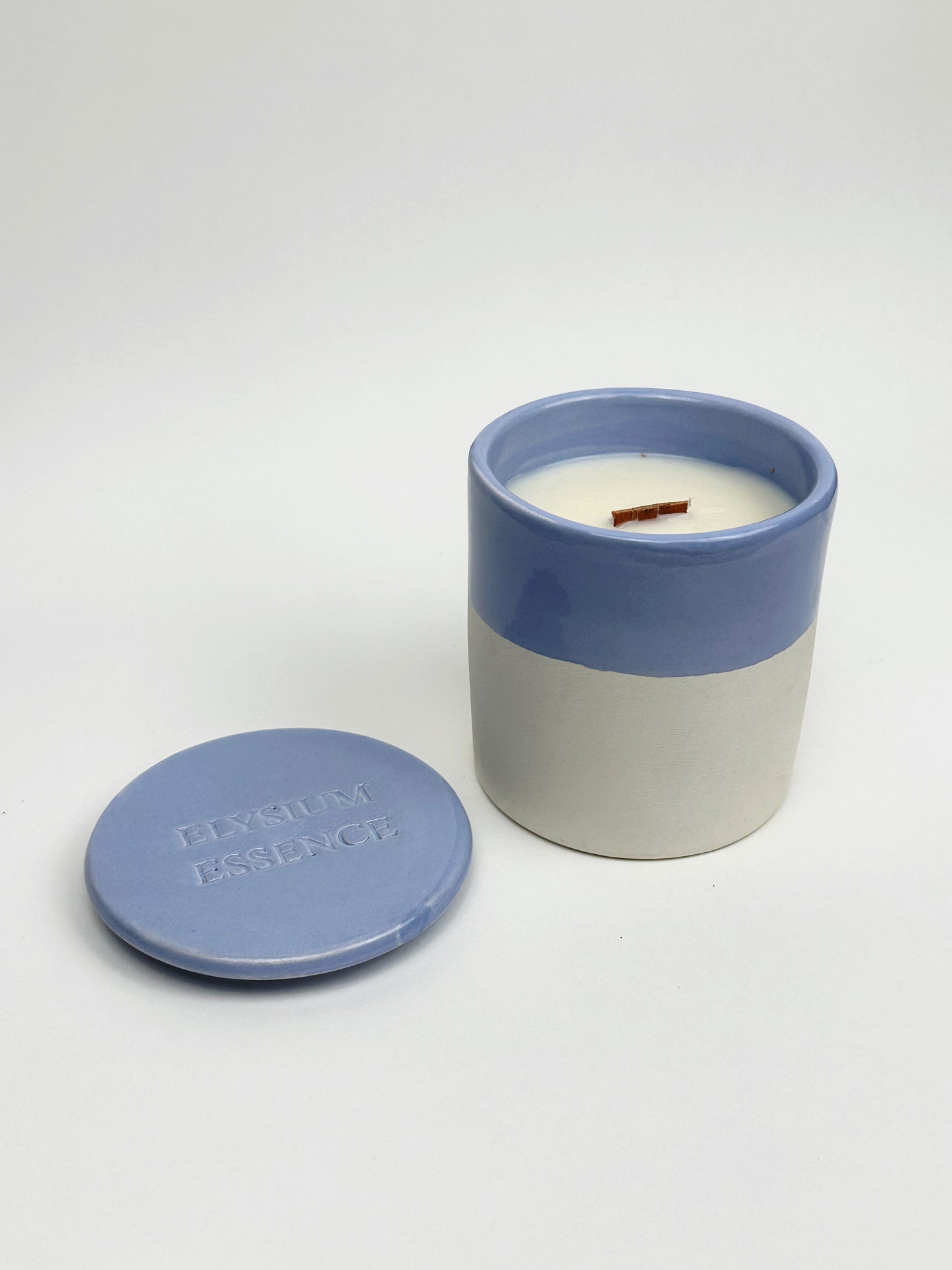 "Sunset in Oia" Ceramic Candle 250g - Blue & White Decorative Scented Candle