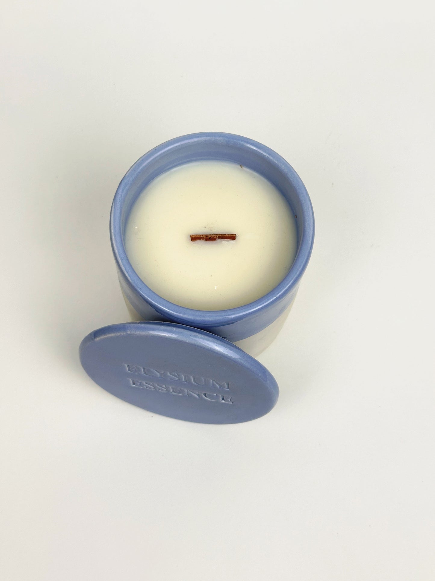 "Sunset in Oia" Ceramic Candle 250g - Blue & White Decorative Scented Candle