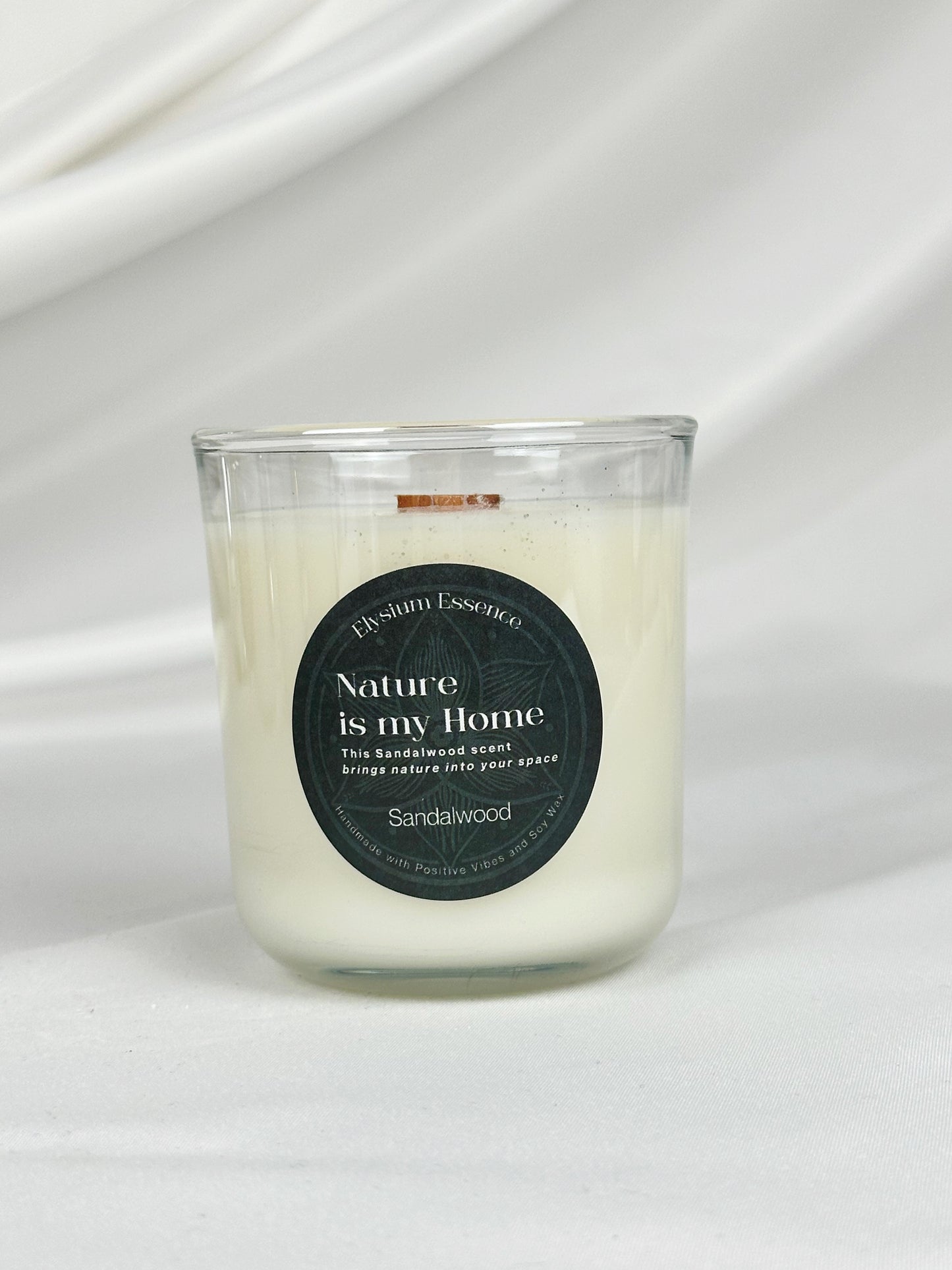 'Nature is my Home' Soy Candle - Sandalwood Scent 200g Container Candle