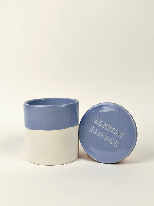 "Sunset in Oia" Ceramic Candle 250g - Blue & White Decorative Scented Candle
