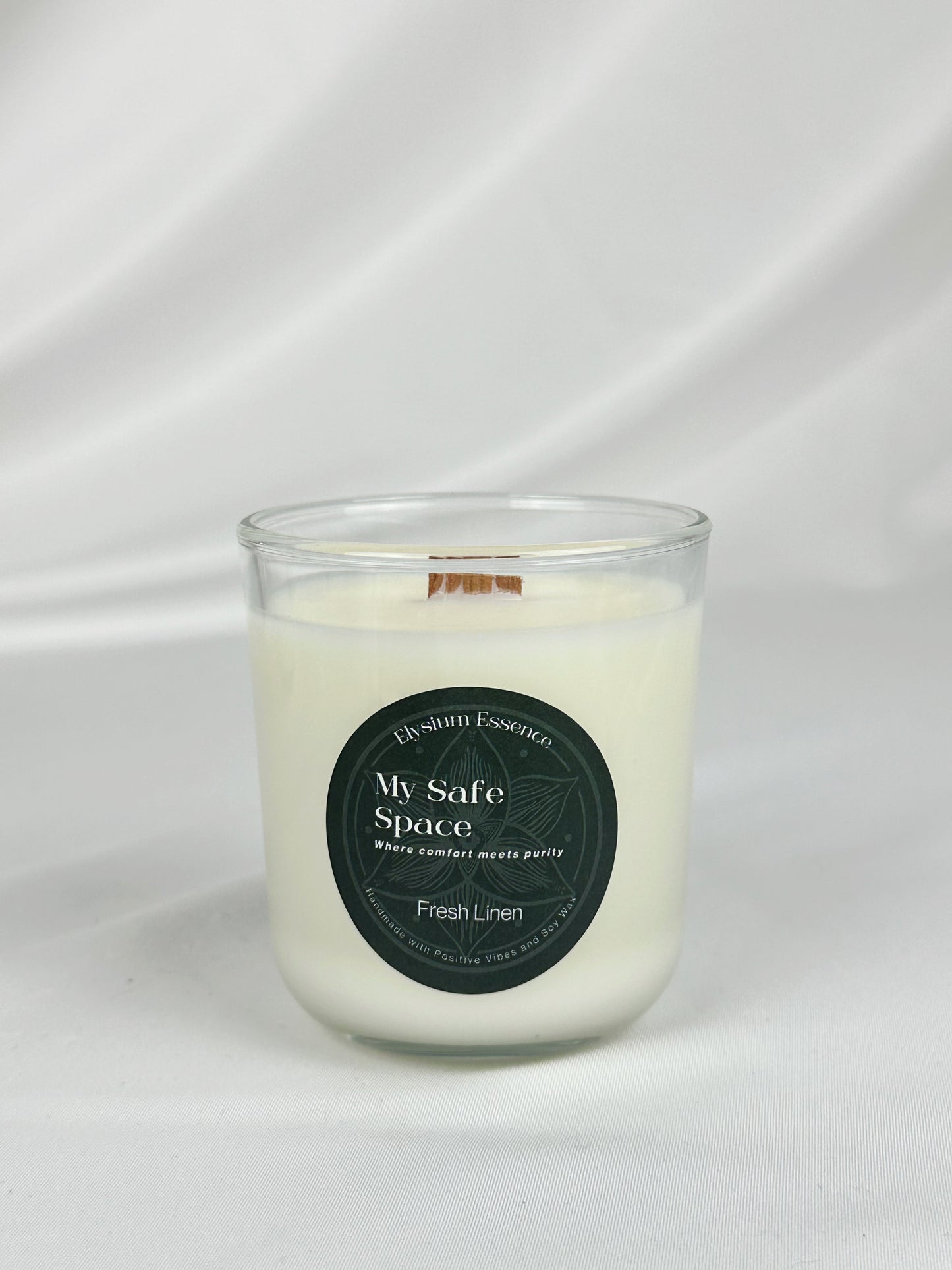 'My Safe Space' Soy Candle - Fresh Linen Scent 200g Container Candle