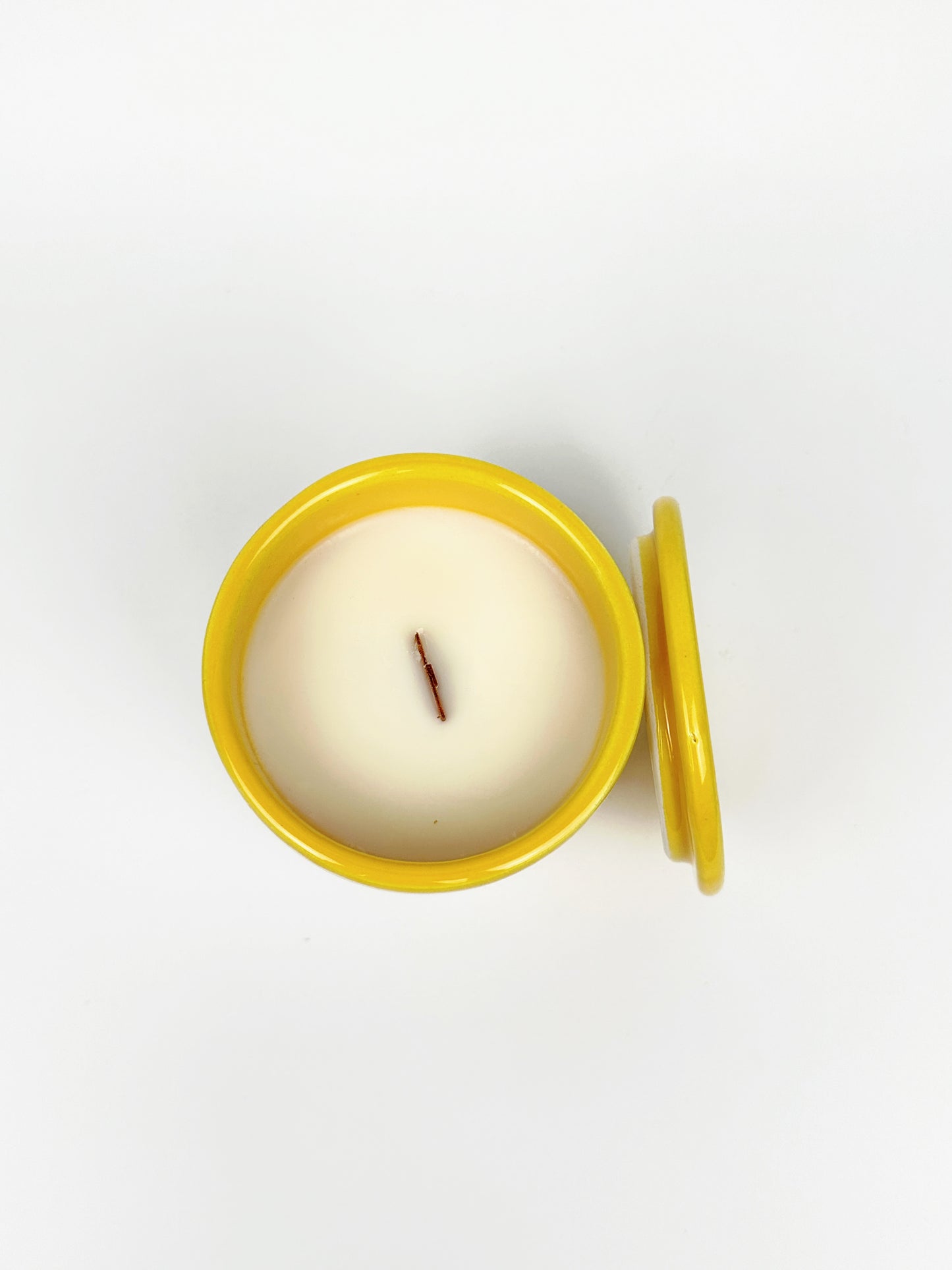 Handmade Yellow Ceramic Citronella Candle