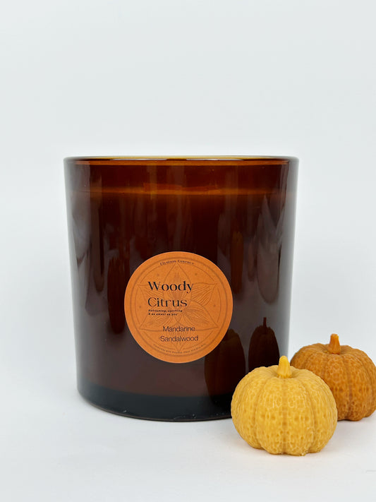 Woody Citrus 700gr Elysium Essence Autumn Collection Amber Candle Jar
