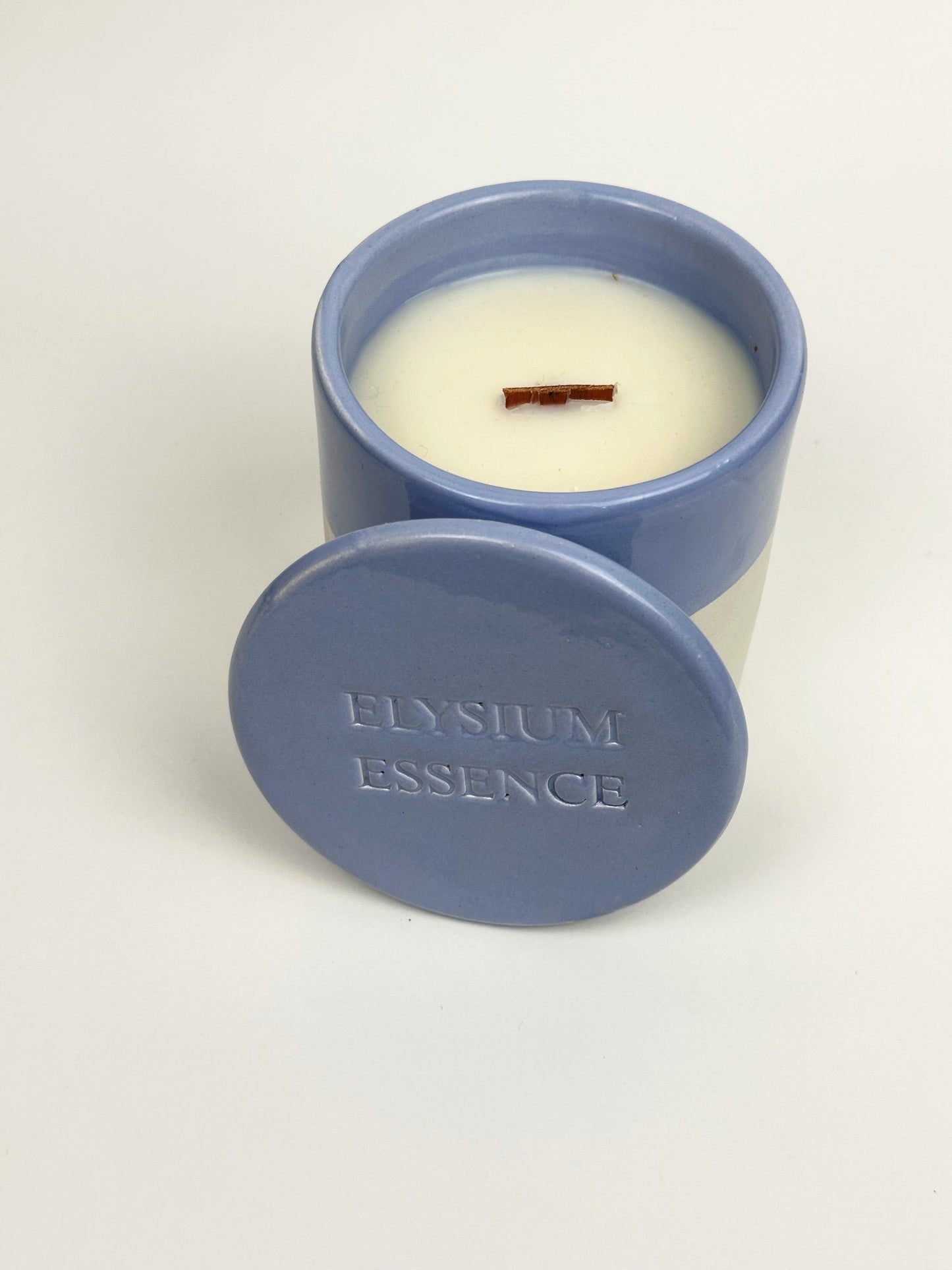 "Sunset in Oia" Ceramic Candle 250g - Blue & White Decorative Scented Candle