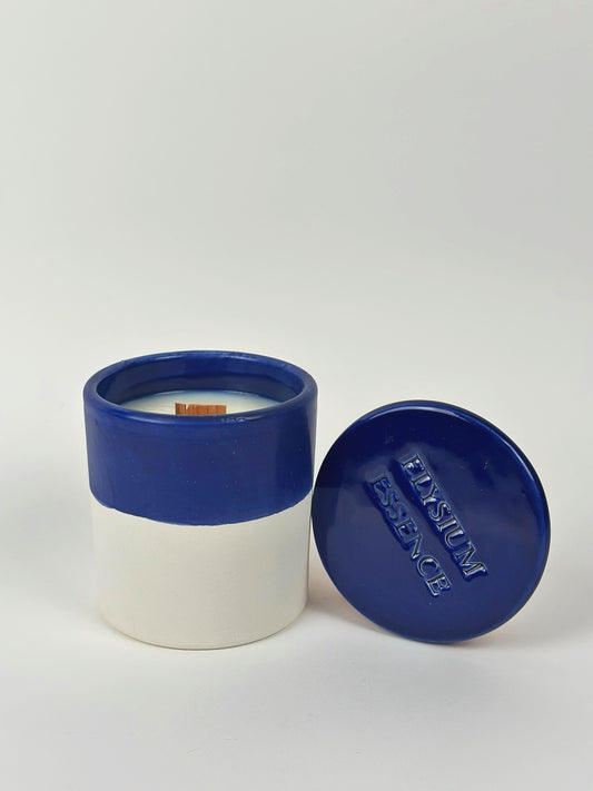 "Island Vibes" Ceramic Candle 250g - Blue & White Decorative Scented Candle