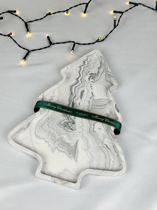 Marble Colour Christmas Tree Jesmonite Tray