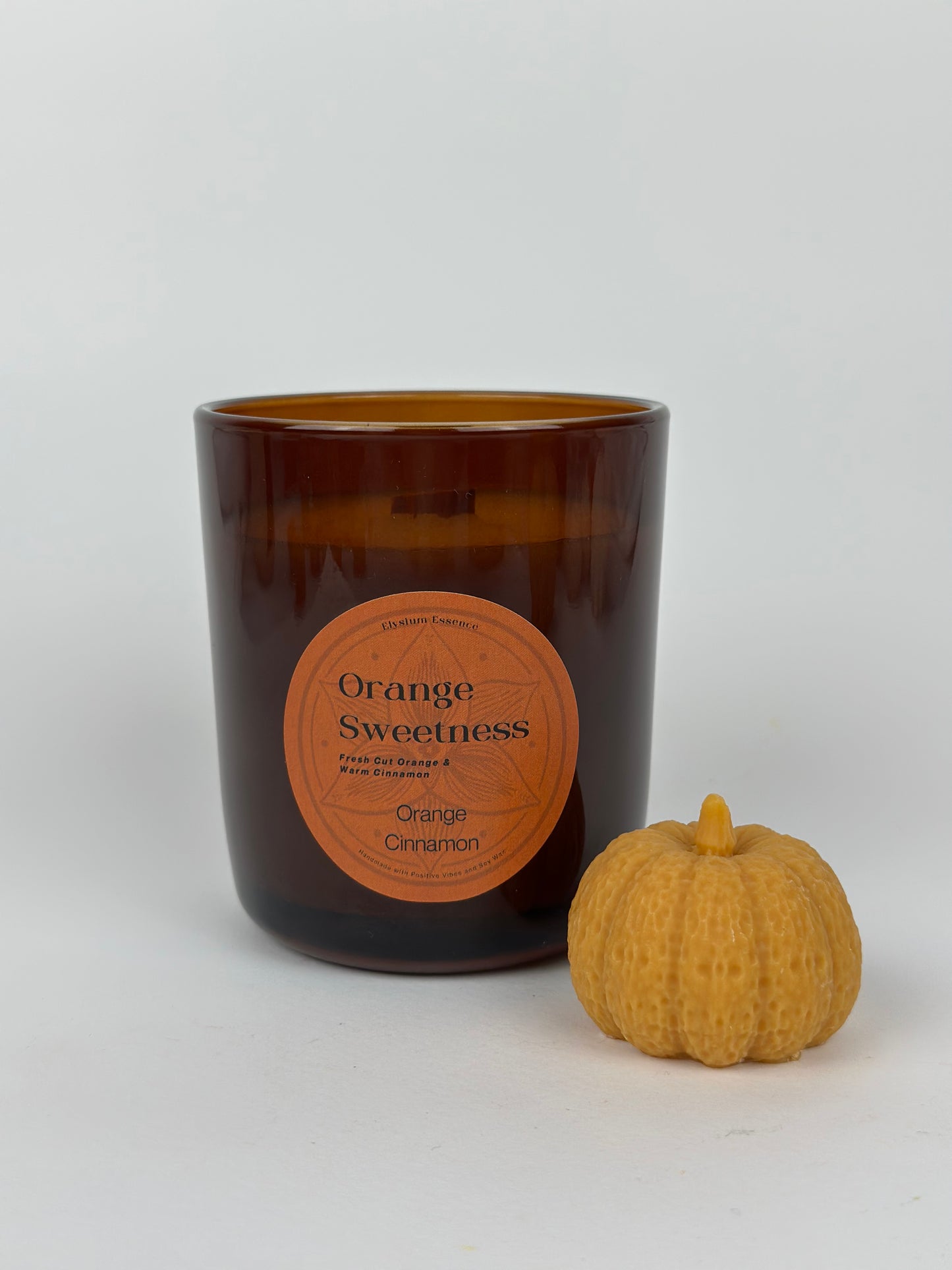 Orange Sweetness Scented Autumn Candle in Amber Jar