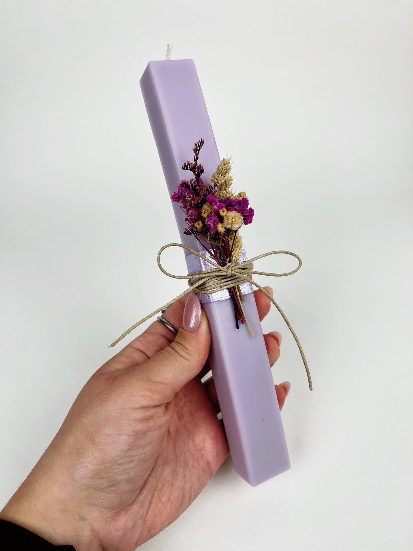 Purple Square Easter Candle