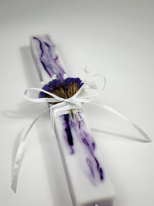 Purple Marble Easter Candle