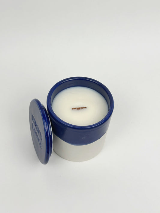 "Aegean Vibes" Ceramic Candle 250g - Blue & White Decorative Scented Candle