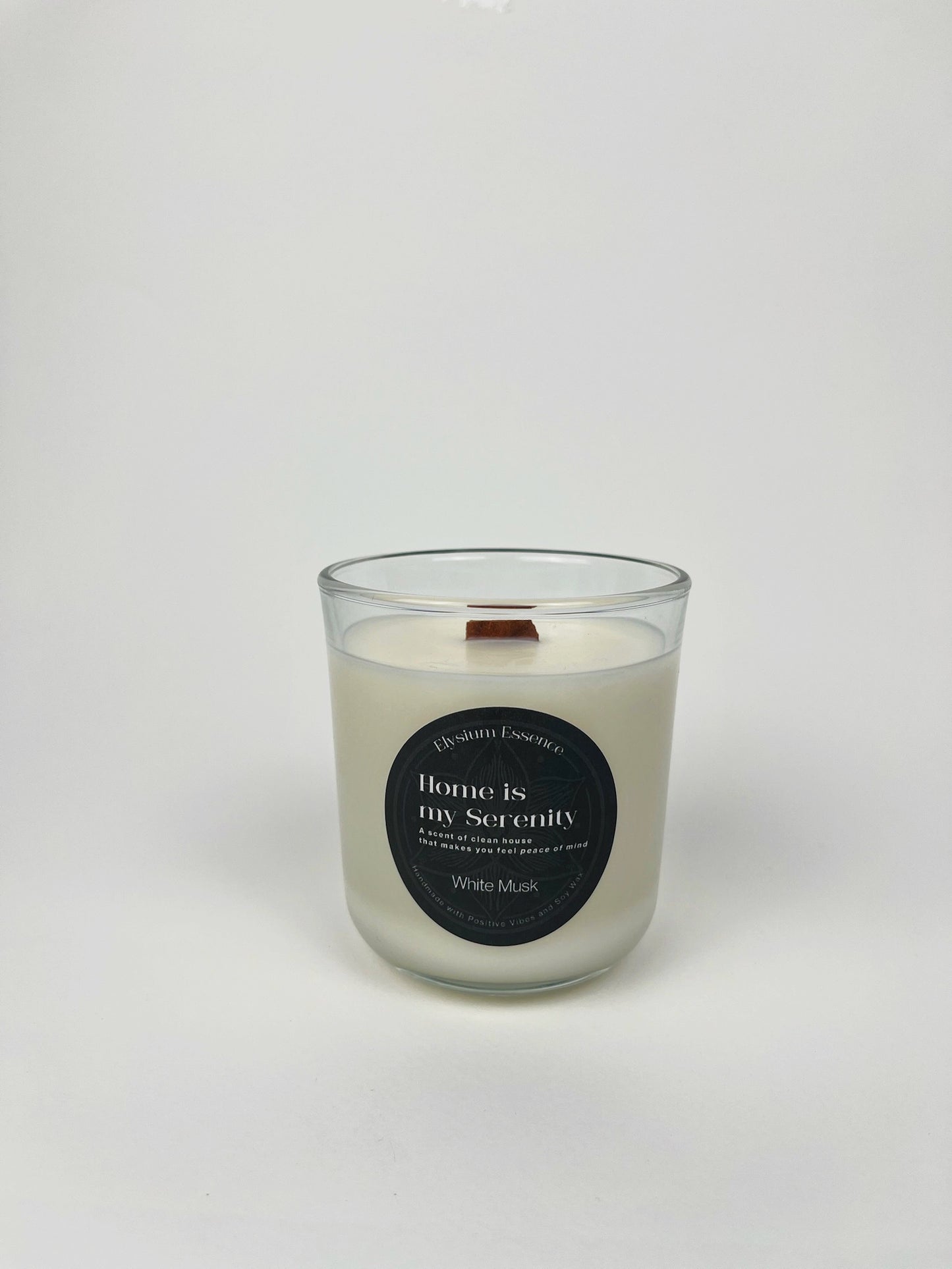 'Home is my Serenity' Soy Candle - White Musk Scent 200g Container Candle