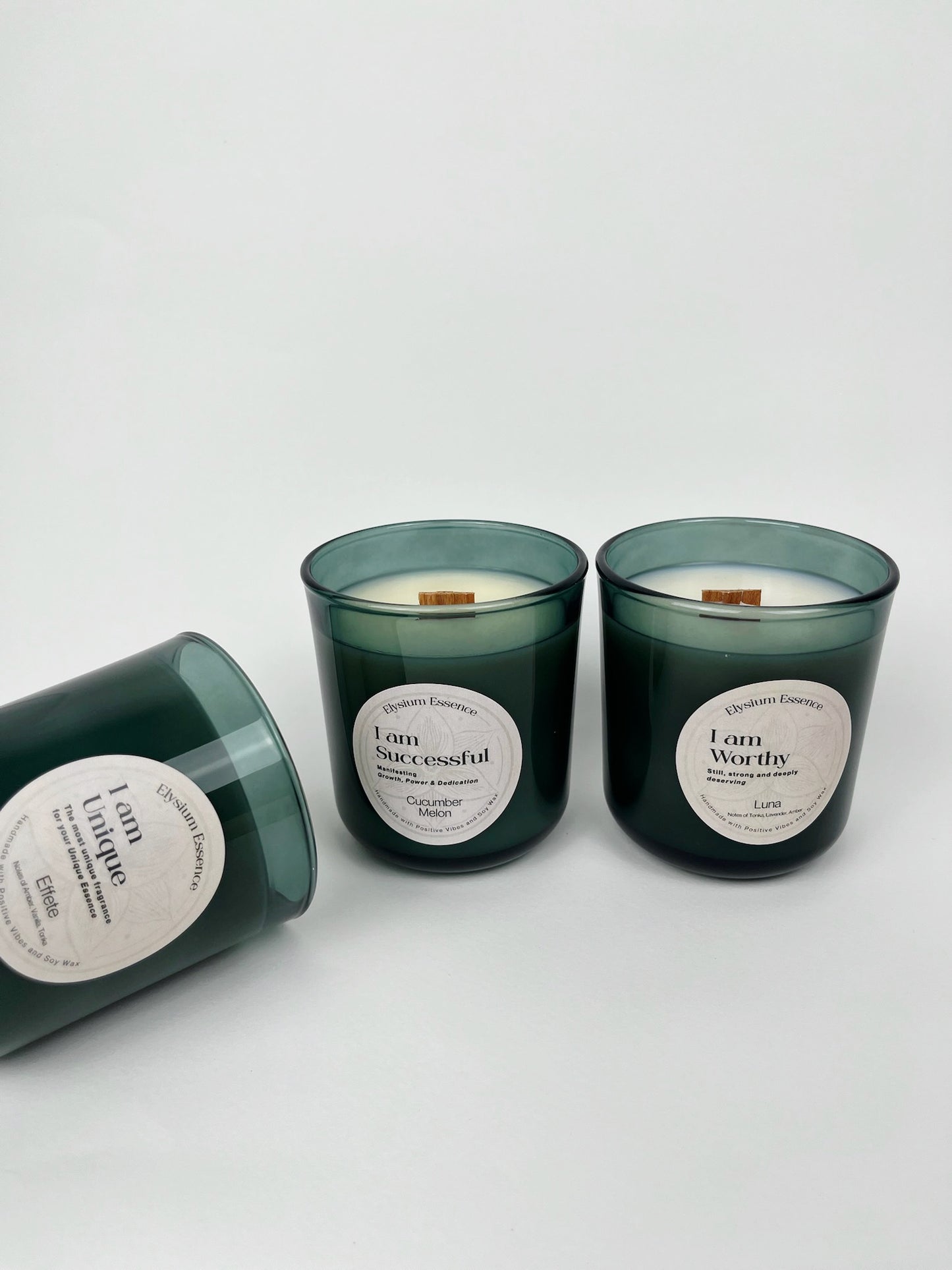 “I Am Successful” Affirmation Scented Soy Candle – Cucumber Melon Scent, 200g