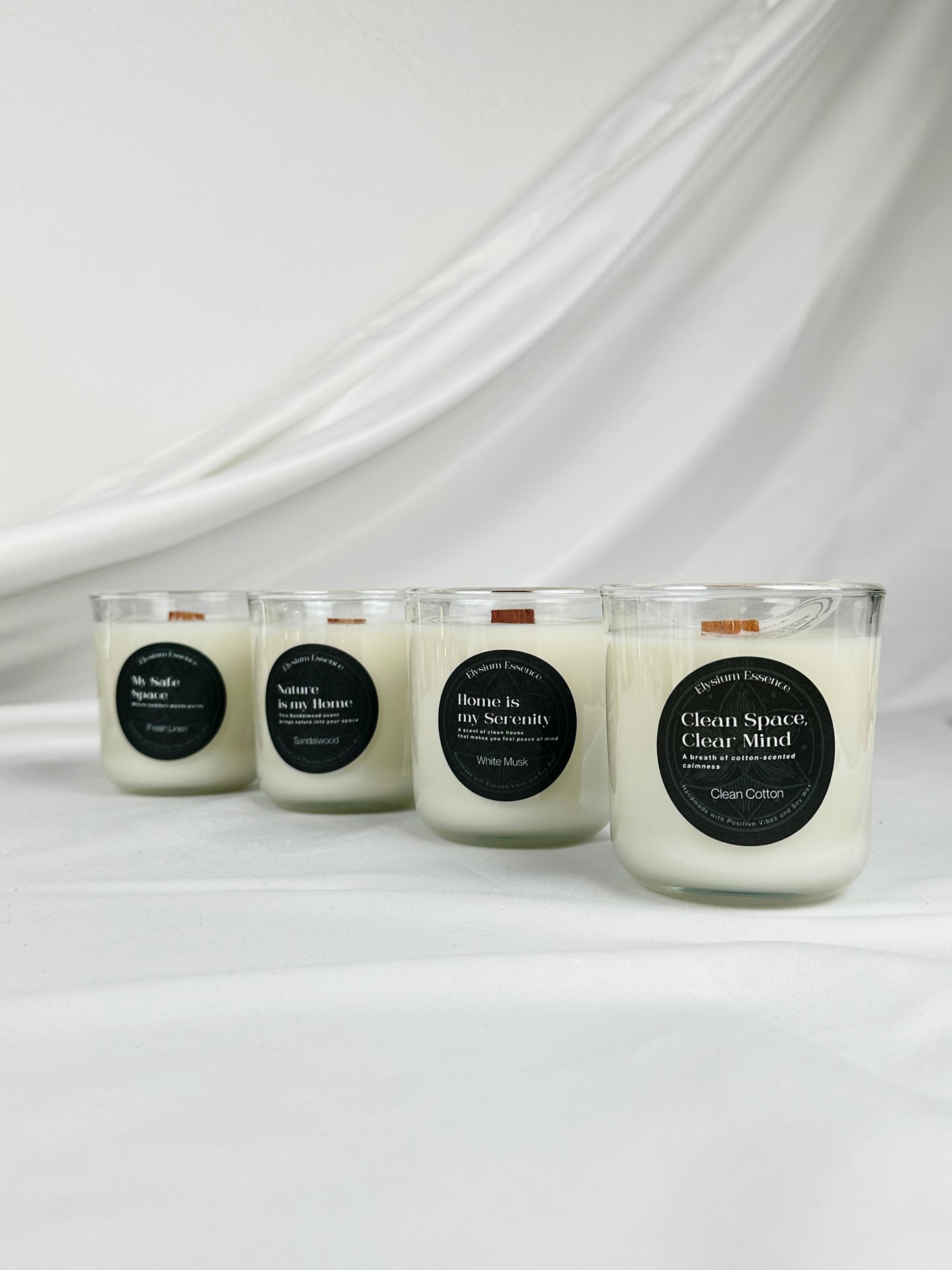 'Clean Space, Clear Mind' Soy Candle - Clean Cotton Scent 200g Container Candle