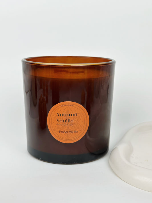Autumn Vanilla 700gr Elysium Essence Amber Candle Jar