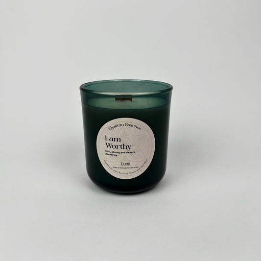 “I Am Worthy” Affirmation Scented Soy Candle – Luna Scent, 200g