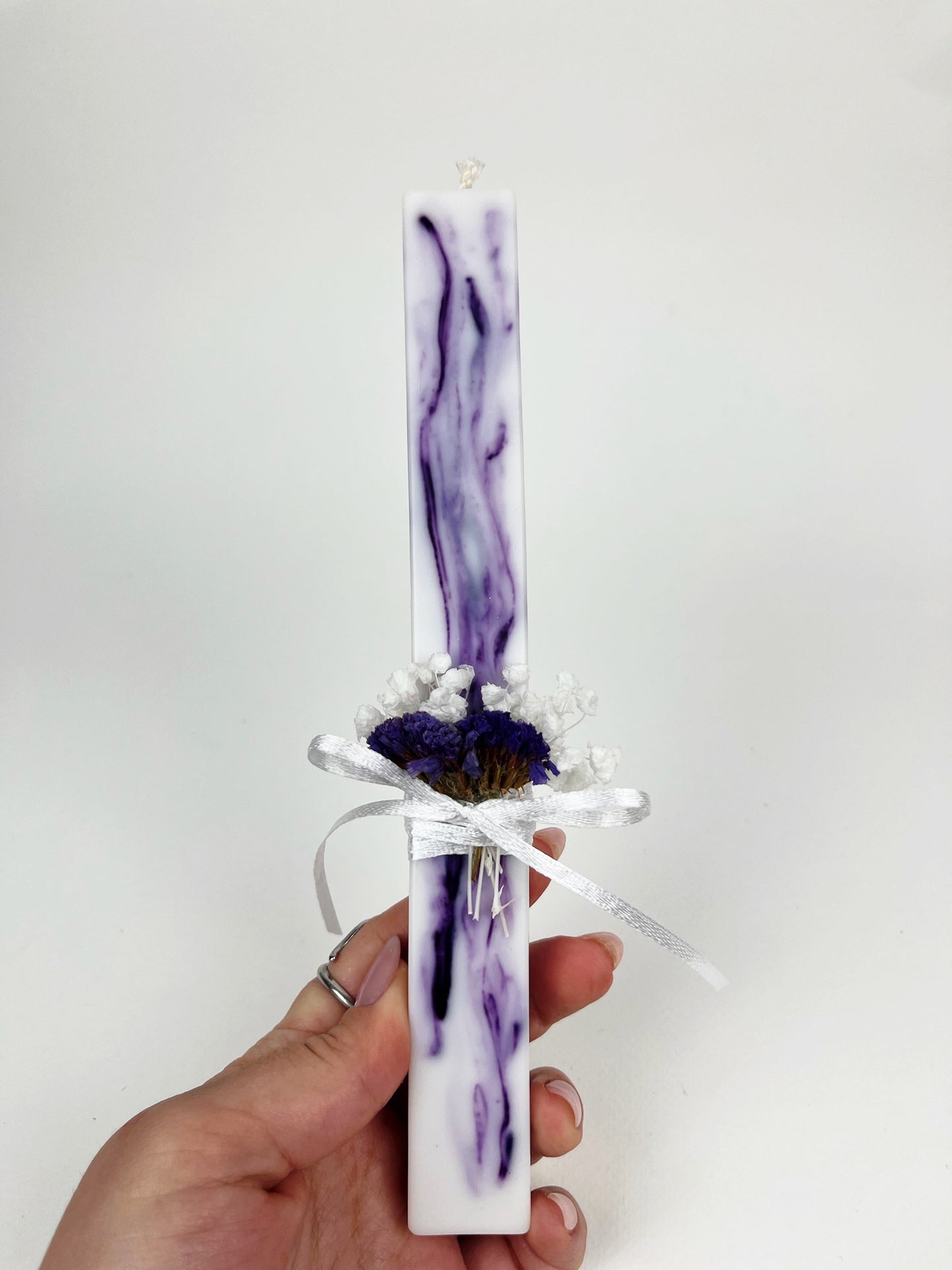 Purple Marble Easter Candle