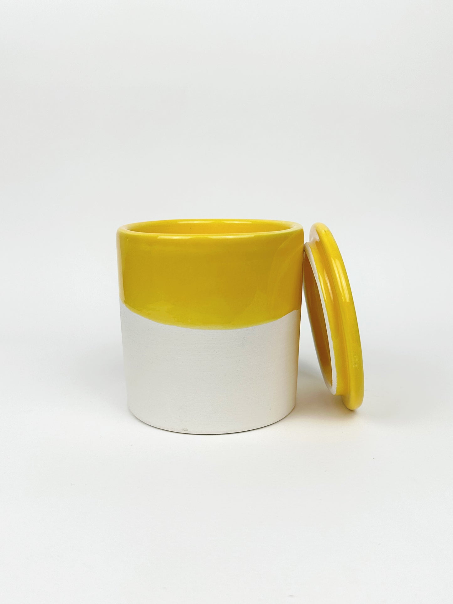 Handmade Yellow Ceramic Citronella Candle