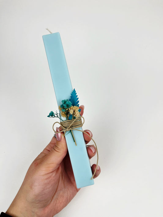 Blue Square Easter Candle
