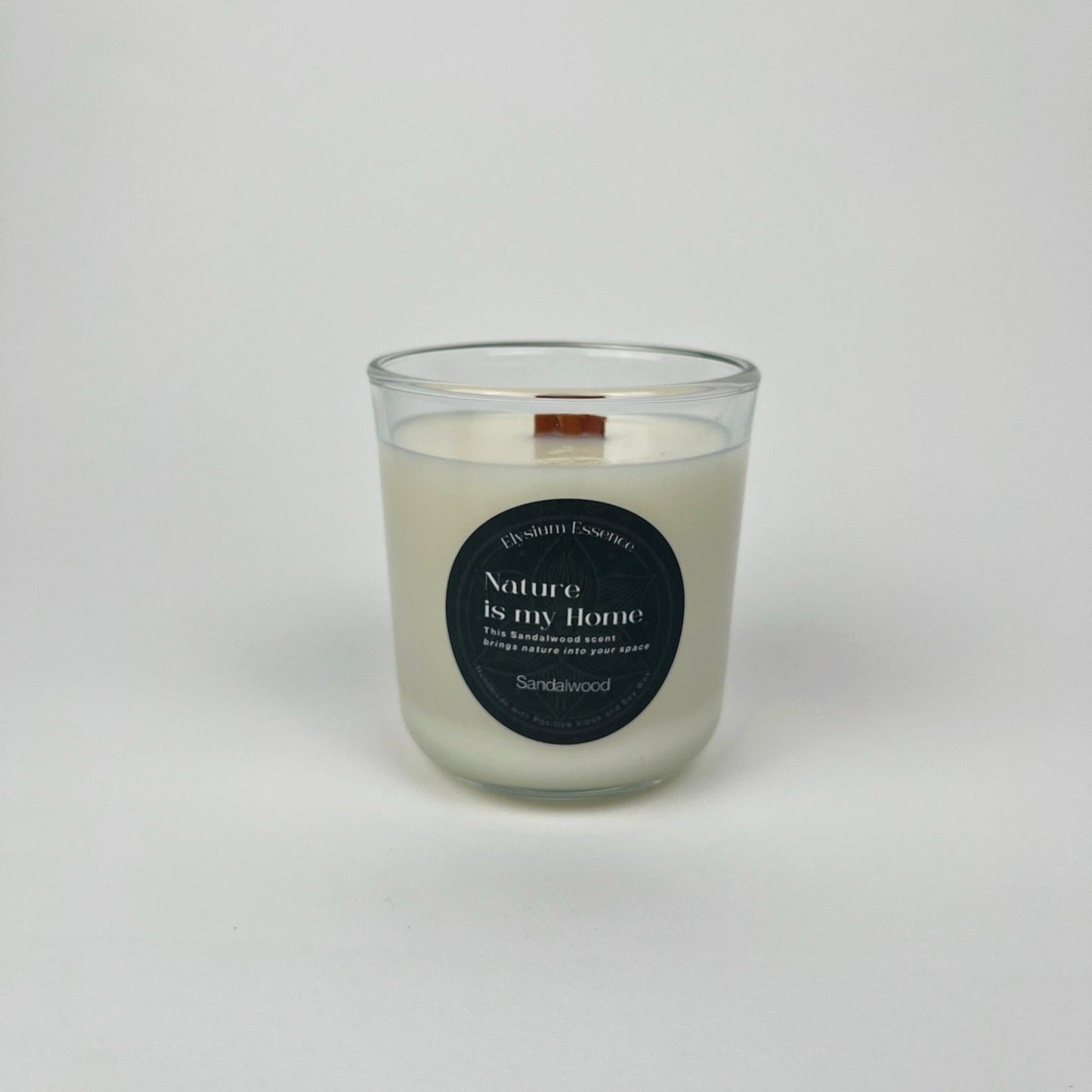 'Nature is my Home' Soy Candle - Sandalwood Scent 200g Container Candle