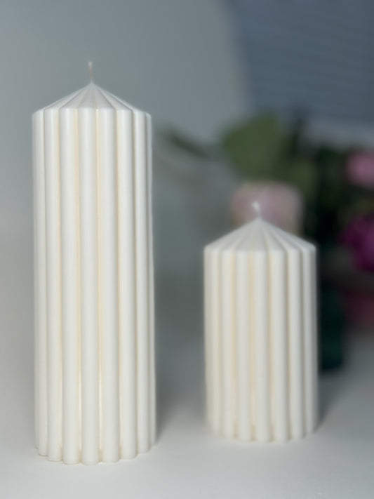 Ribbed Set Scented Pillar Candles | The Minimalist Collection