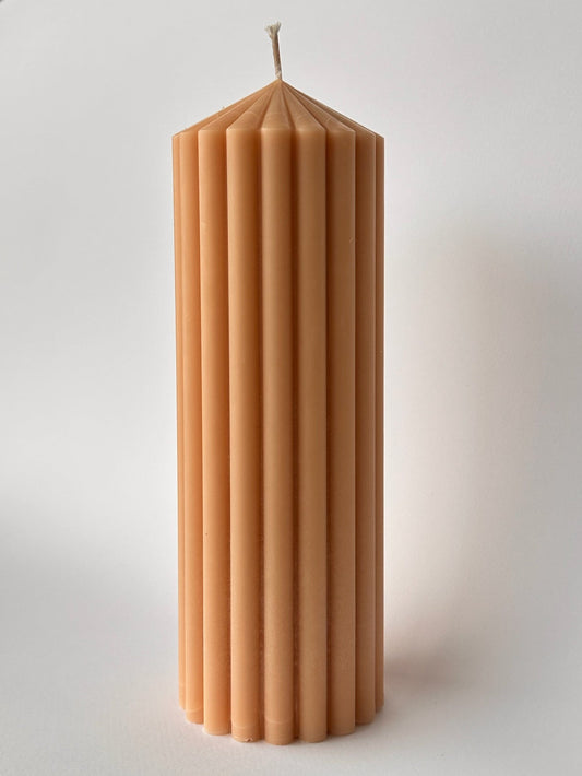 Large Ribbed Pillar Candle | The Minimal Collection