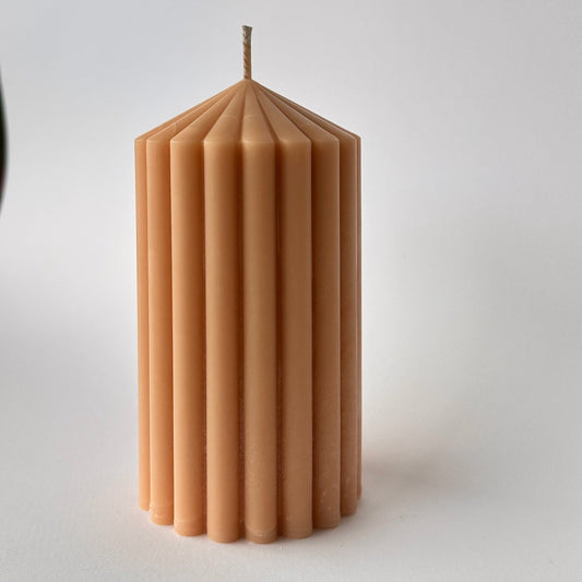 Small Ribbed Pillar Candle | The Minimalist Collection