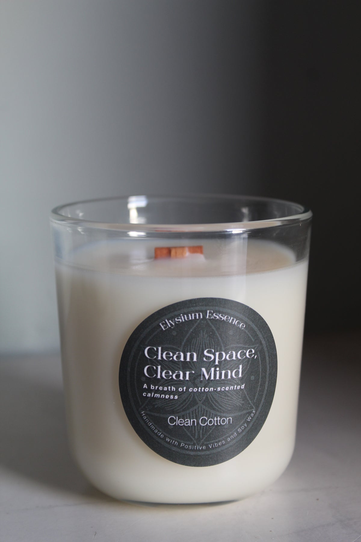 'Clean Space, Clear Mind' - Clean Cotton Soy Candle 200g