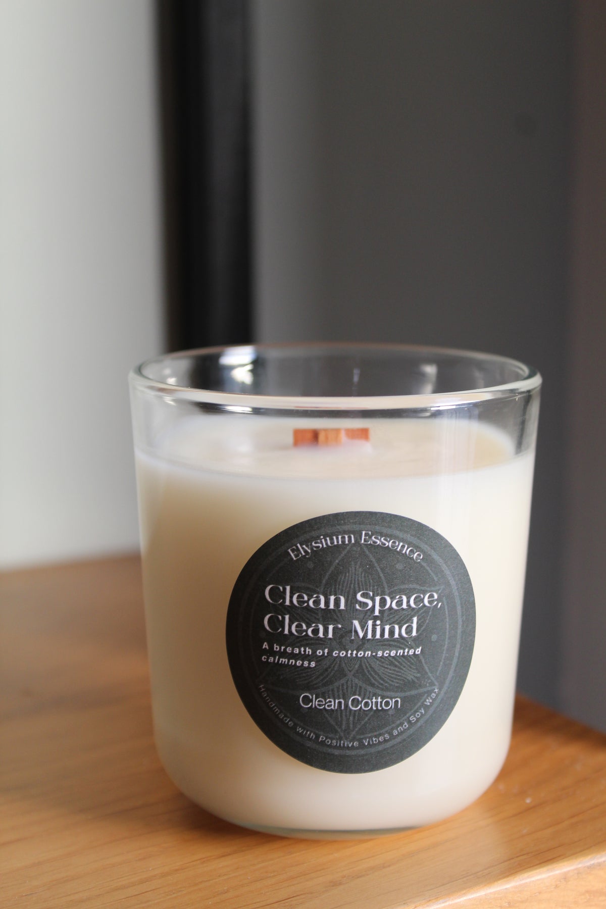 'Clean Space, Clear Mind' - Clean Cotton Soy Candle 200g