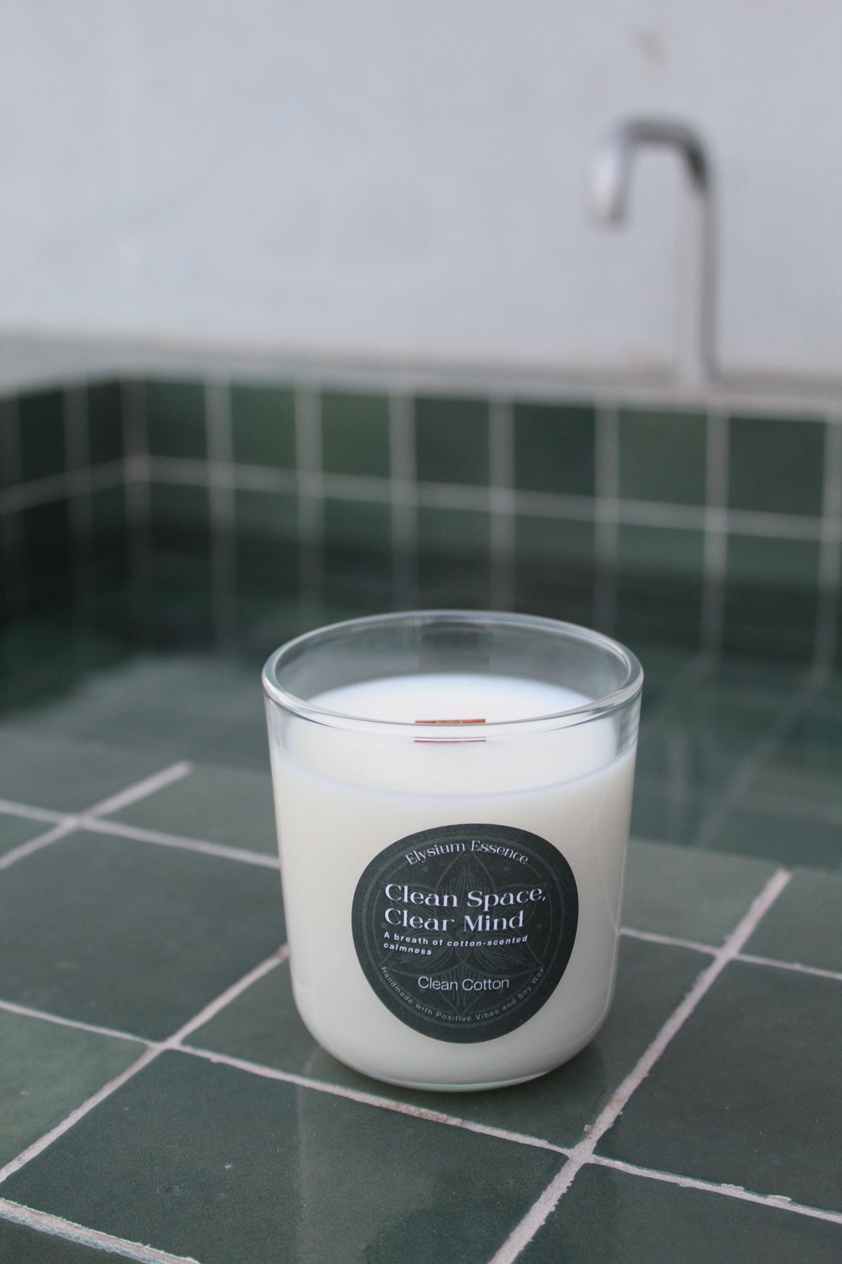 'Clean Space, Clear Mind' - Clean Cotton Soy Candle 200g